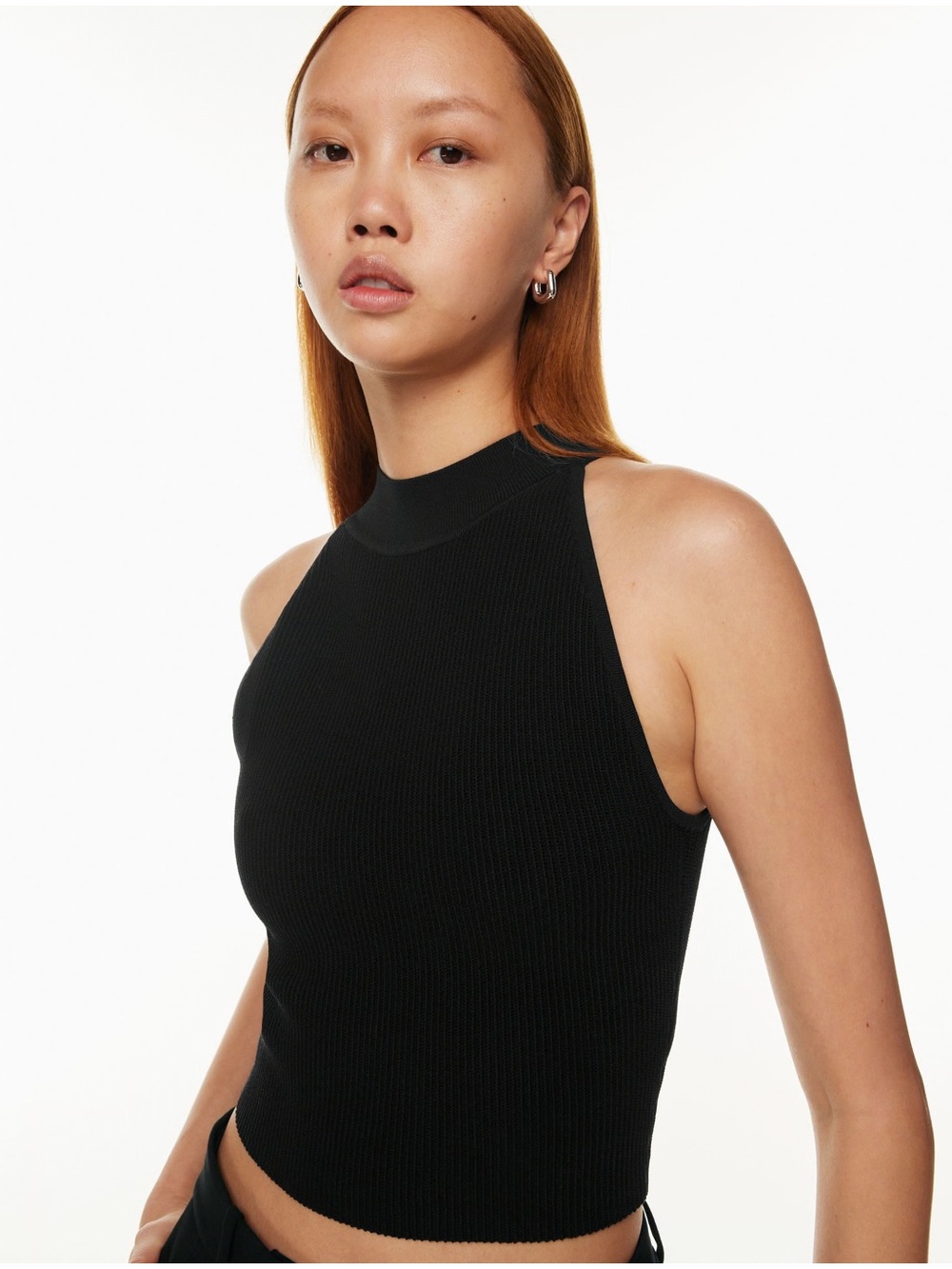 Aritzia Babaton Sculpt Knit Mockneck Halter Top Women’s XS Blue Sleeveless - Picture 6 of 6
